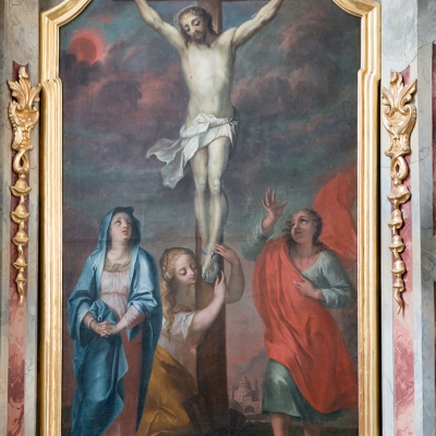 Stadl Seitenaltar links Jesus am Kreuz