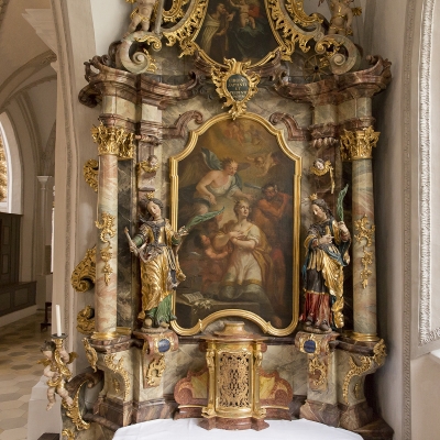 Landsberg Stadtpfarrkirche Seitenaltar St. Katharina