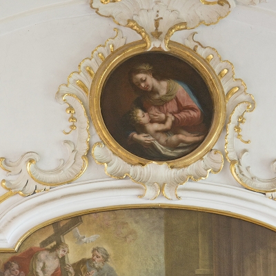 Andechs Klosterkirche Medaillon Maria lactans gesamt